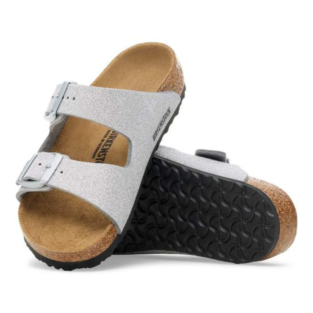 Arizona BirkiBuc Kids Narrow - Shiny Glitter Silver - Image 2