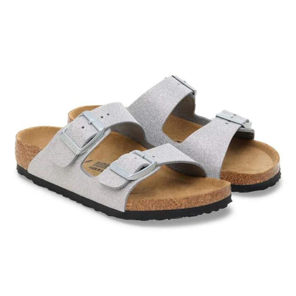 Arizona BirkiBuc Kids Narrow - Shiny Glitter Silver - Image 4