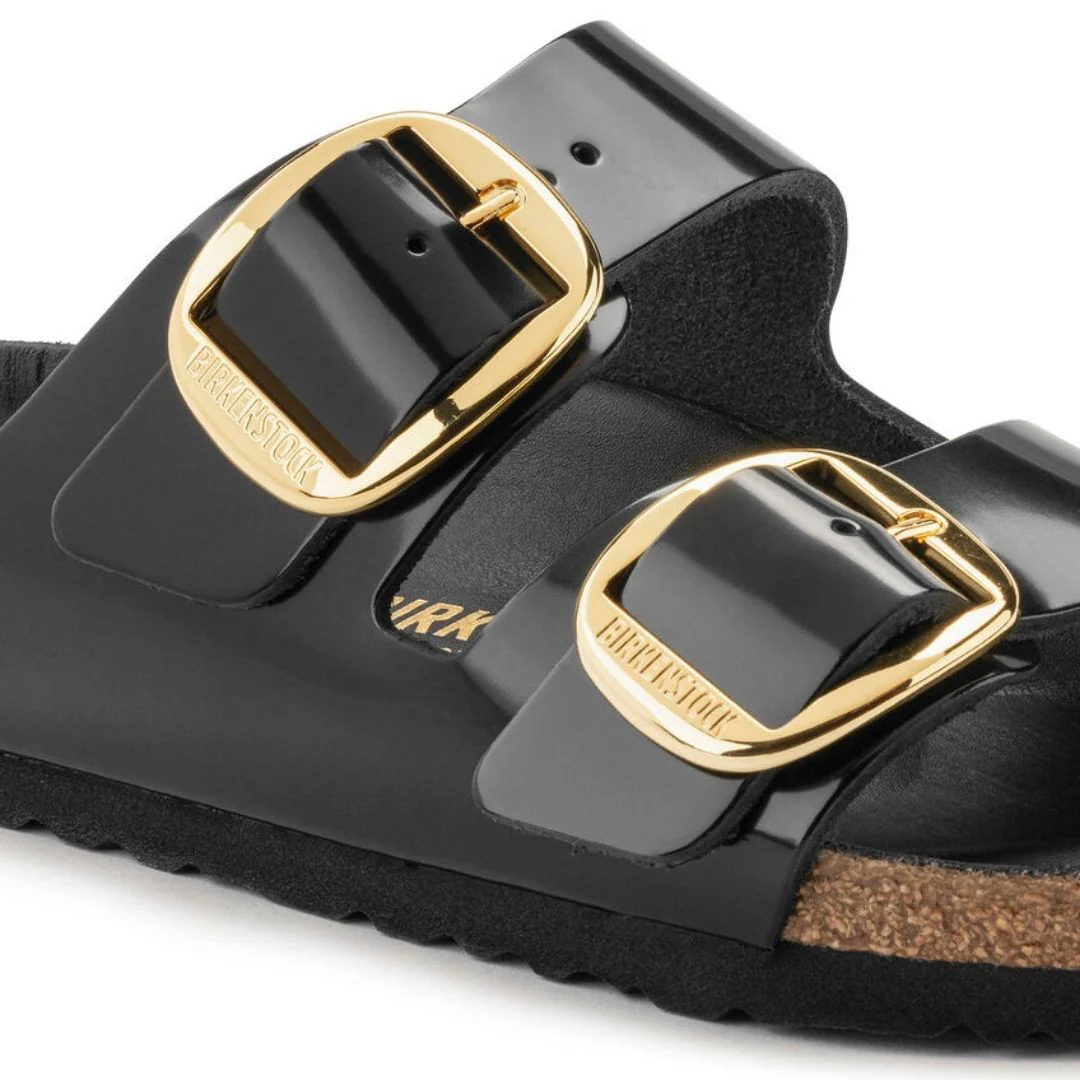 Arizona High Shine Leather Big Buckle Narrow - Black - Image 3
