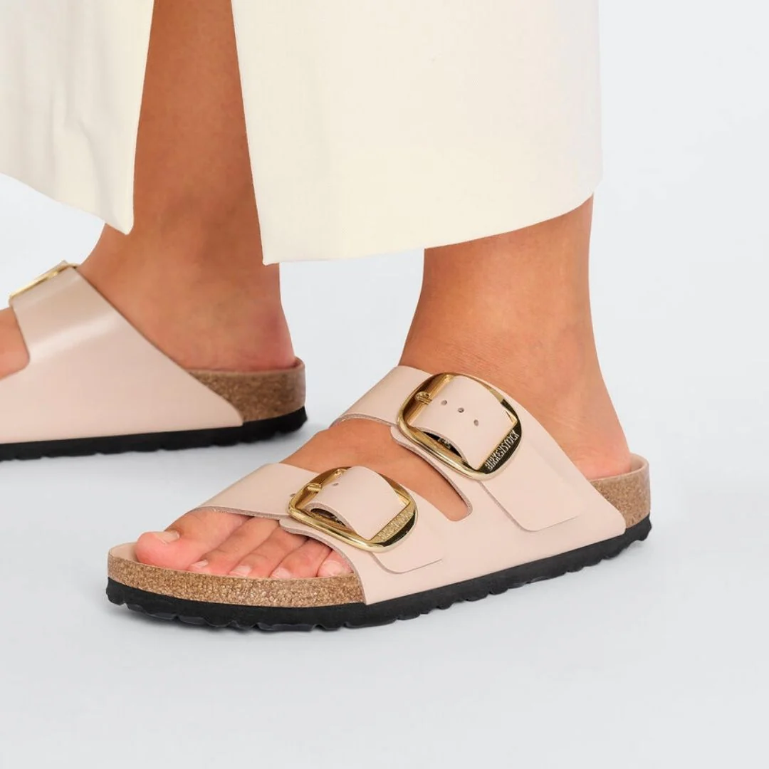 Arizona High Shine Leather Big Buckle Narrow - New Beige - Image 5