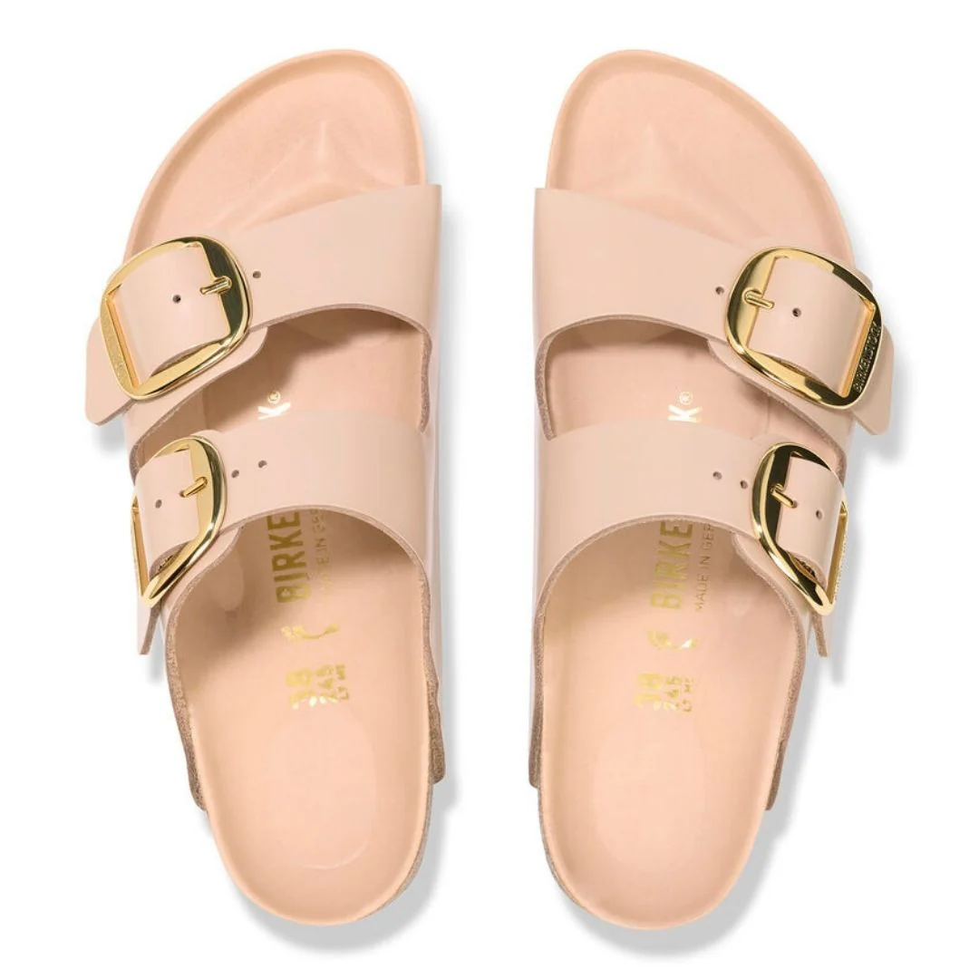 Arizona High Shine Leather Big Buckle Narrow - New Beige - Image 6