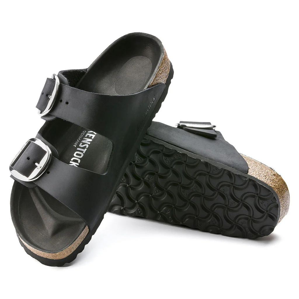 Arizona Oiled Leather Big Buckle Narrow - Black - Image 6