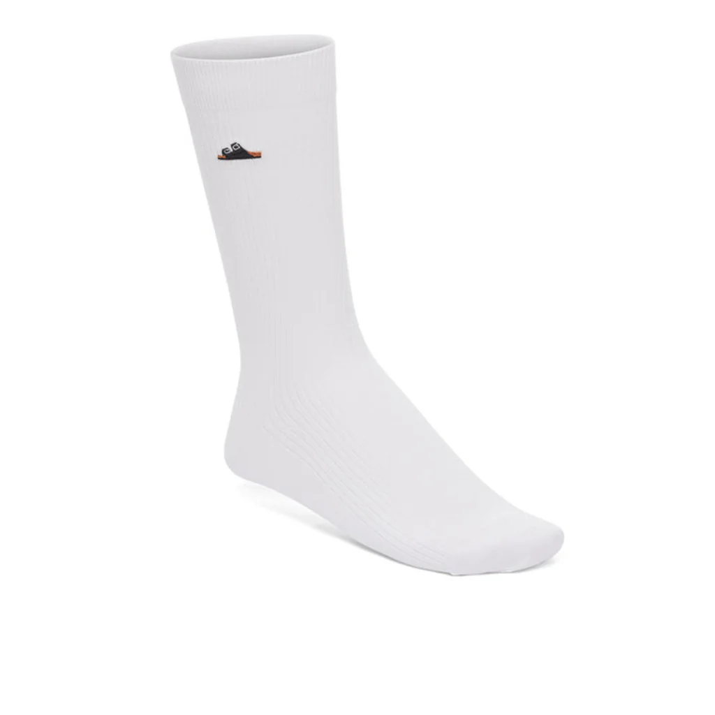 Cotton Ribbed Socks - White