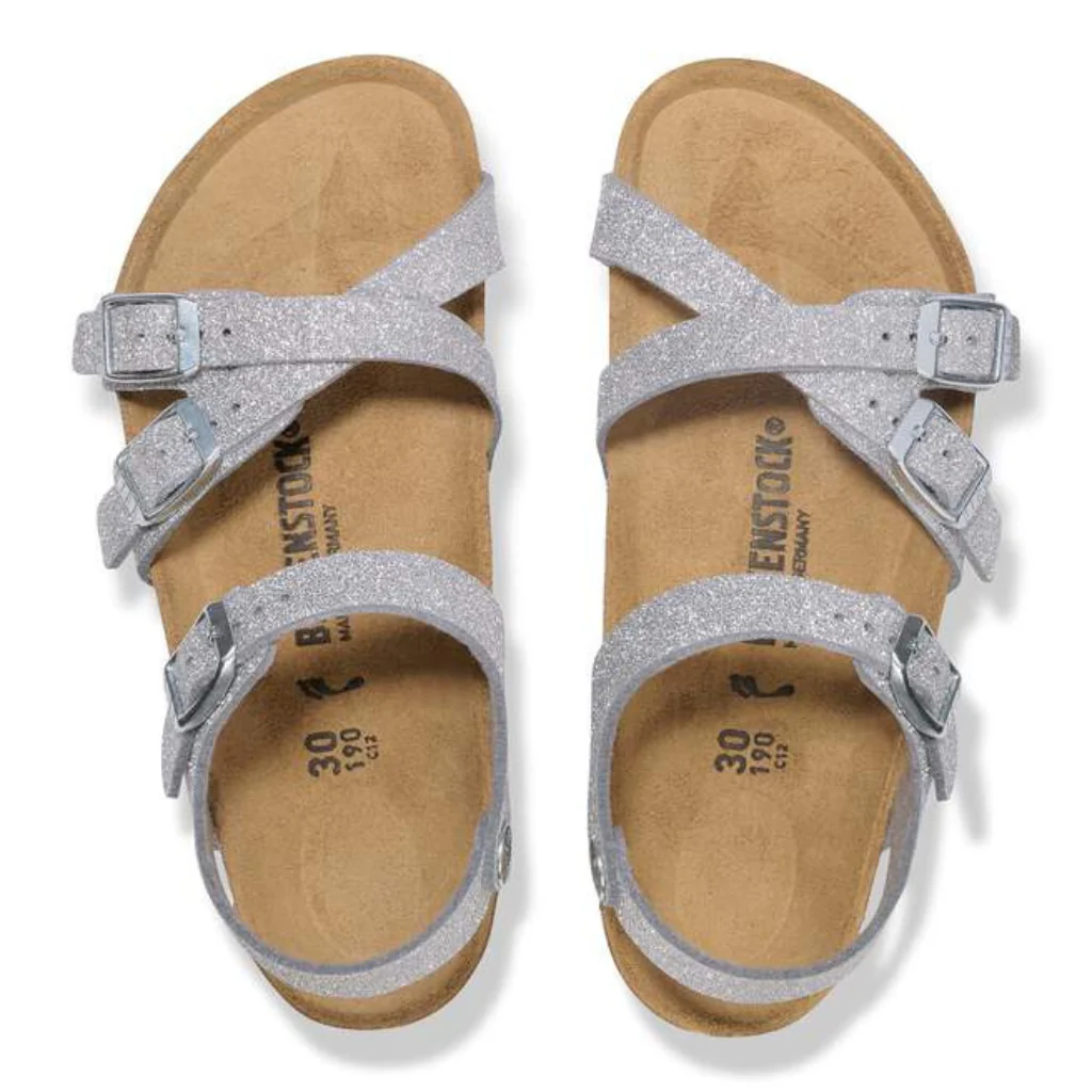 Kumba Birko Flor Kids Narrow - Shiny Glitter Silver - Image 4