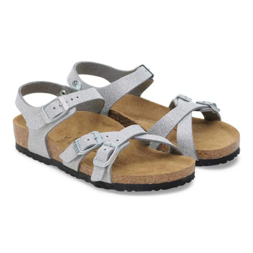 Kumba Birko Flor Kids Narrow - Shiny Glitter Silver - Image 5