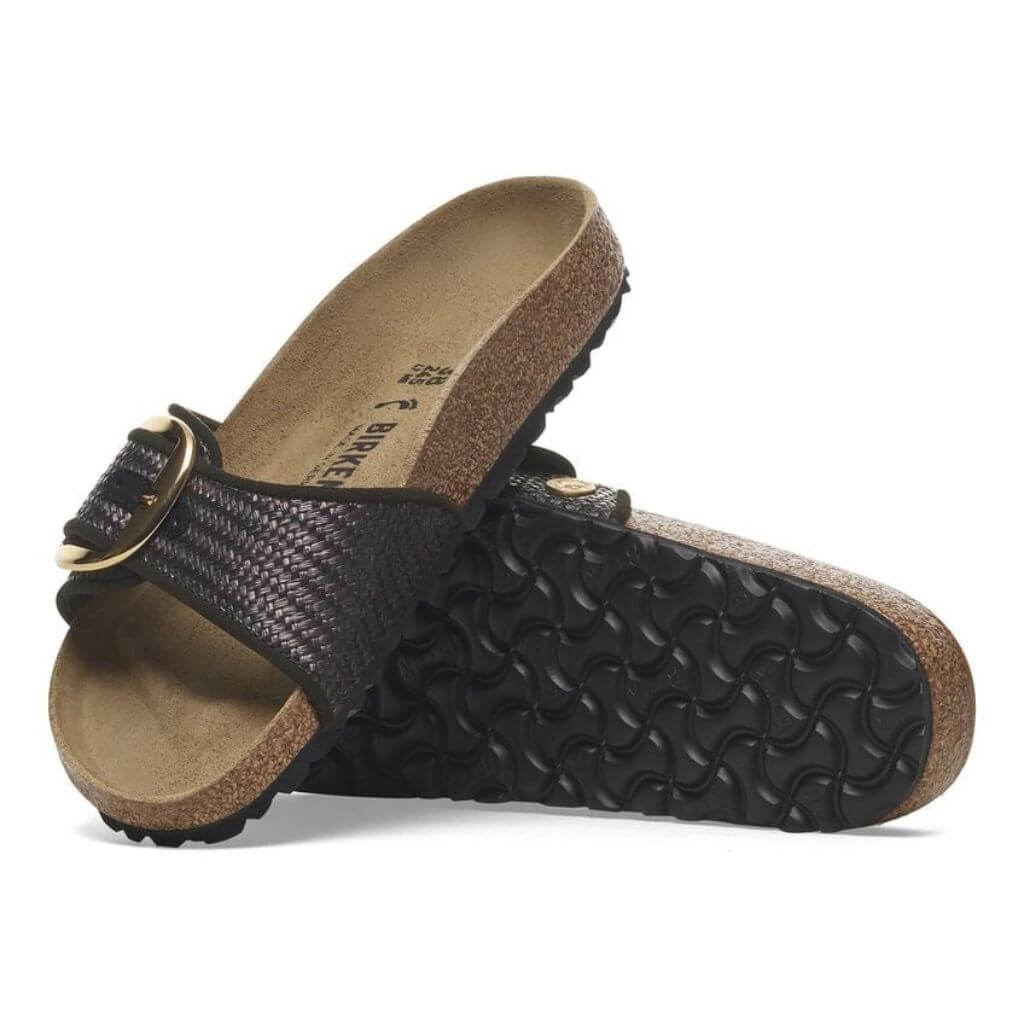 Madrid Big Buckle Textile Narrow - Raffia Black - Image 3