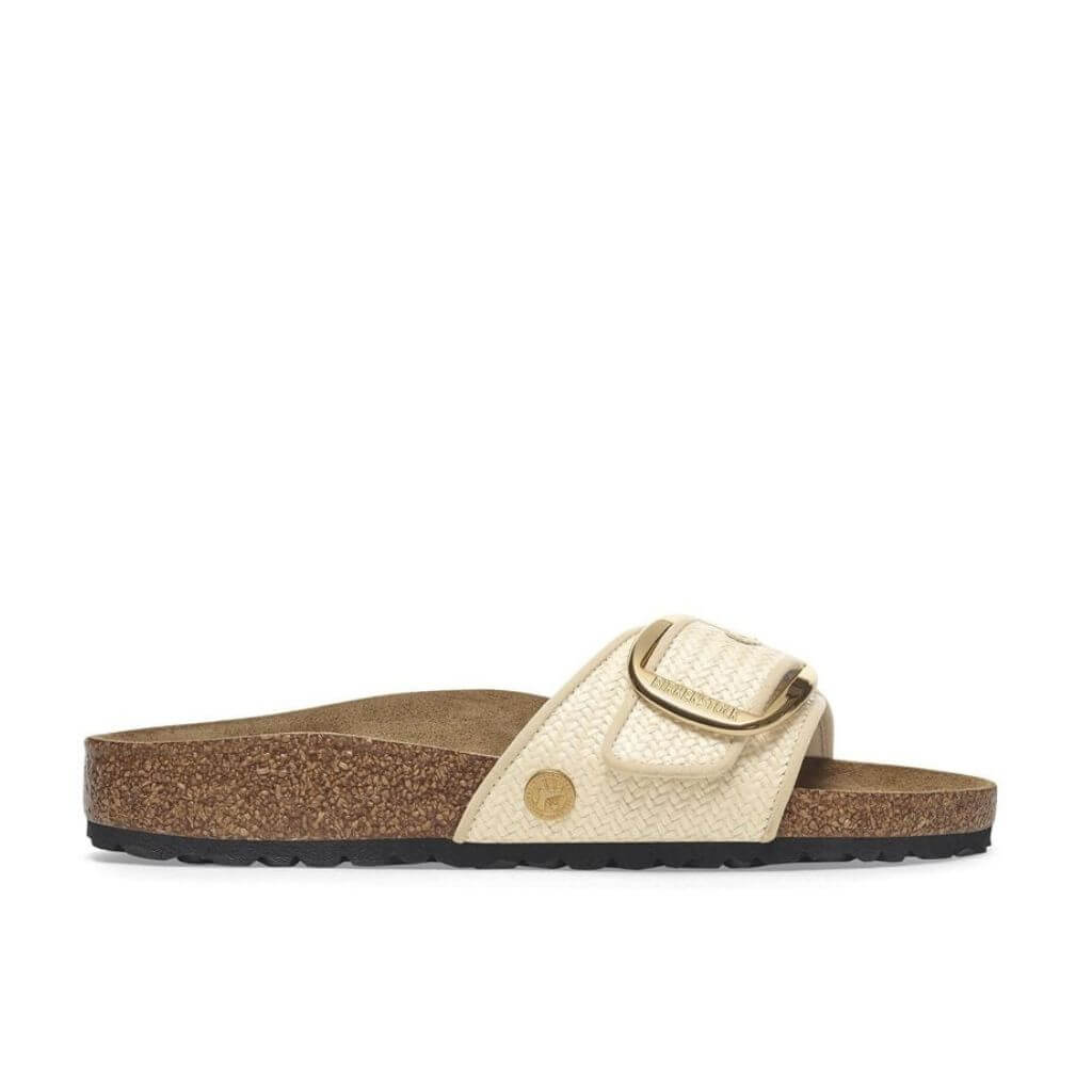 Madrid Big Buckle Textile Narrow - Raffia Natural