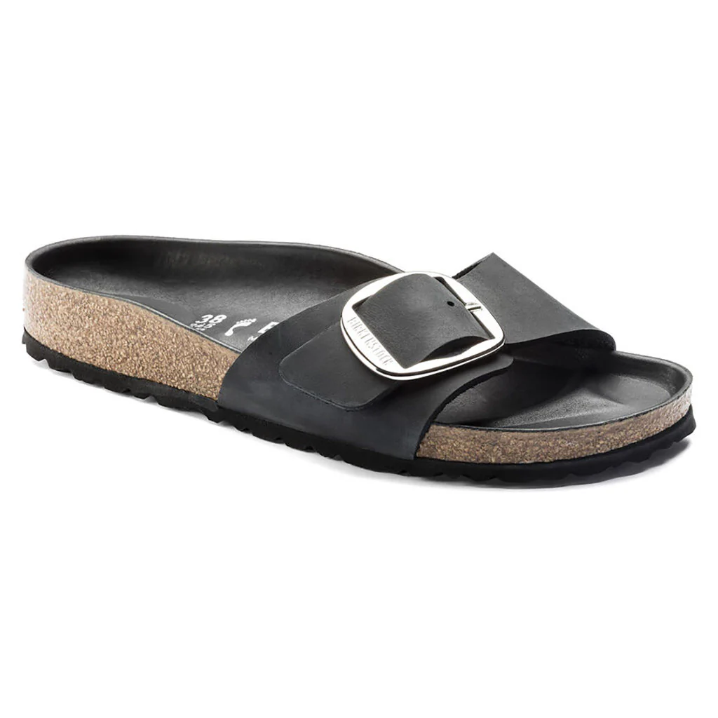 Madrid Oiled Leather Big Buckle - Black - Image 3
