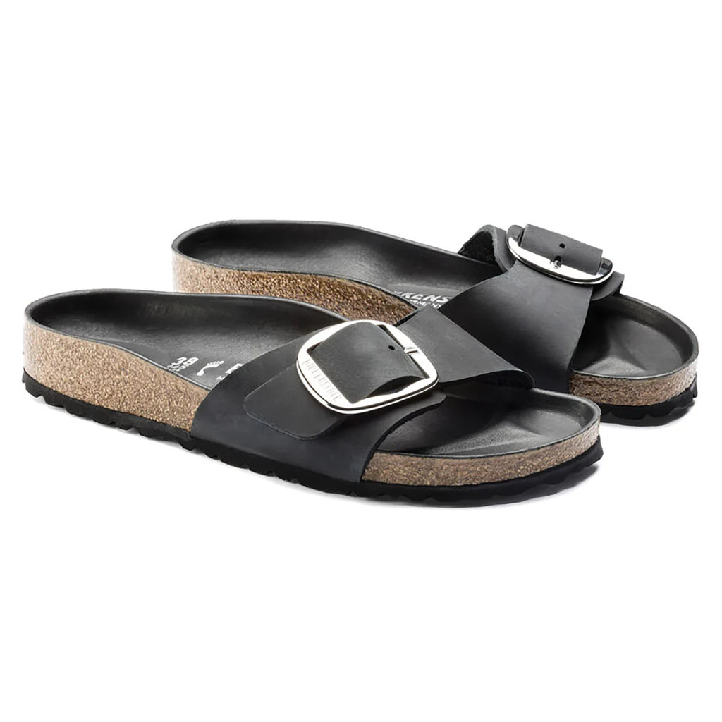 Madrid Oiled Leather Big Buckle - Black - Image 5
