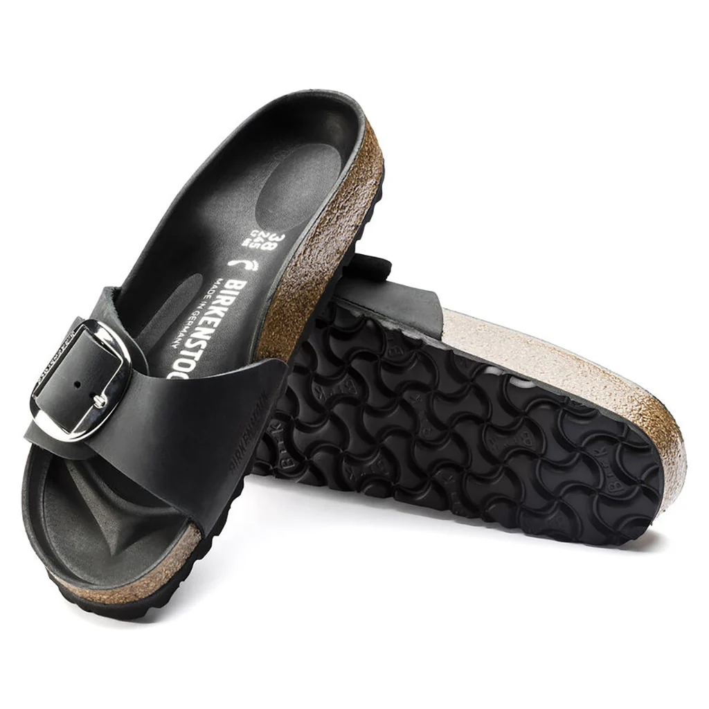 Madrid Oiled Leather Big Buckle - Black - Image 6