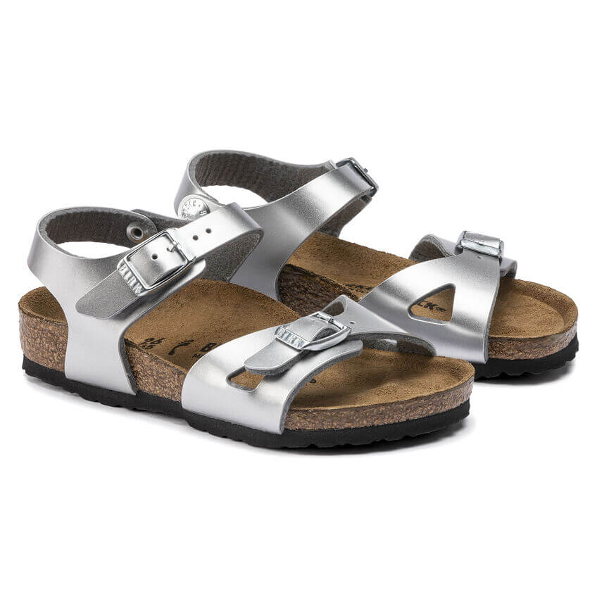 Rio Birko Flor Kids Narrow - Metallic Silver - Image 3
