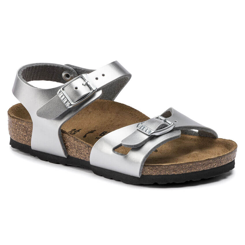 Rio Birko Flor Kids Narrow - Metallic Silver - Image 5